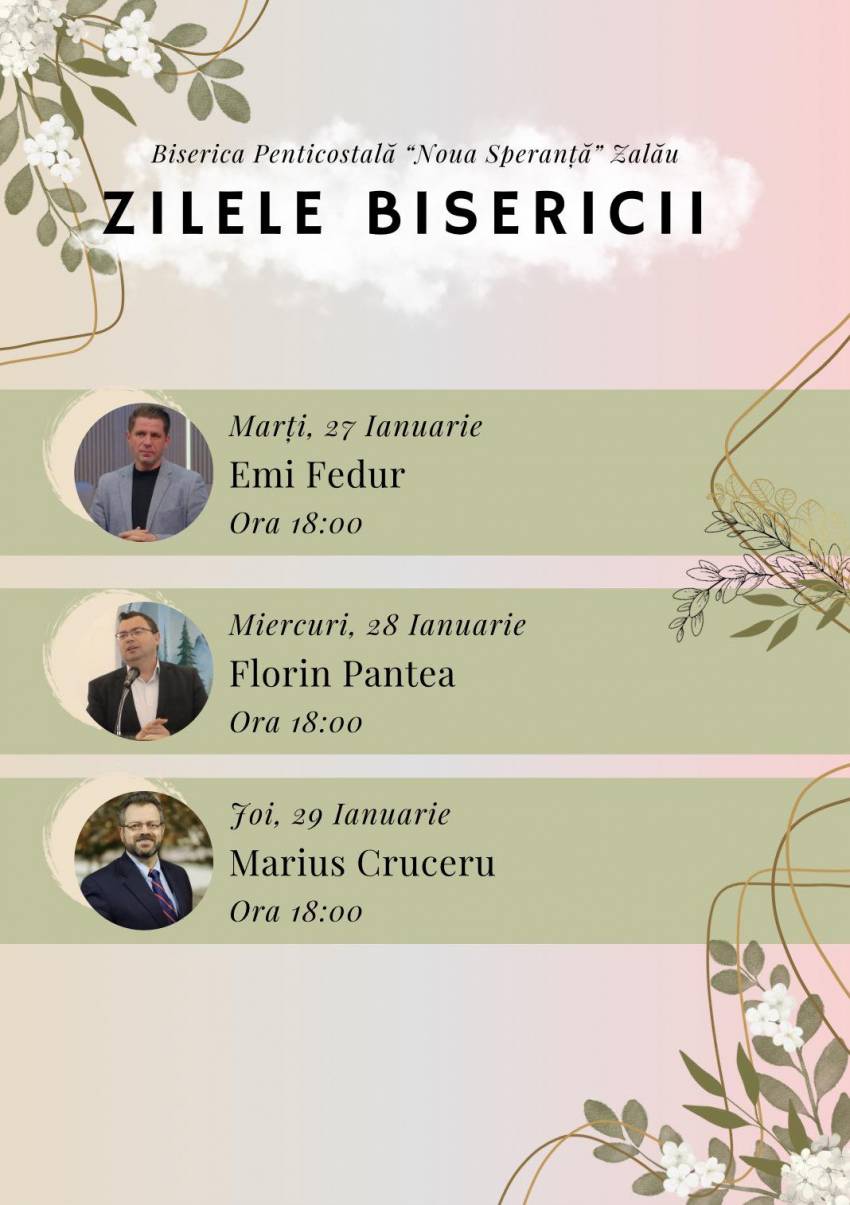 Seri de evanghelizare la Biserica Noua Speranță Zalău