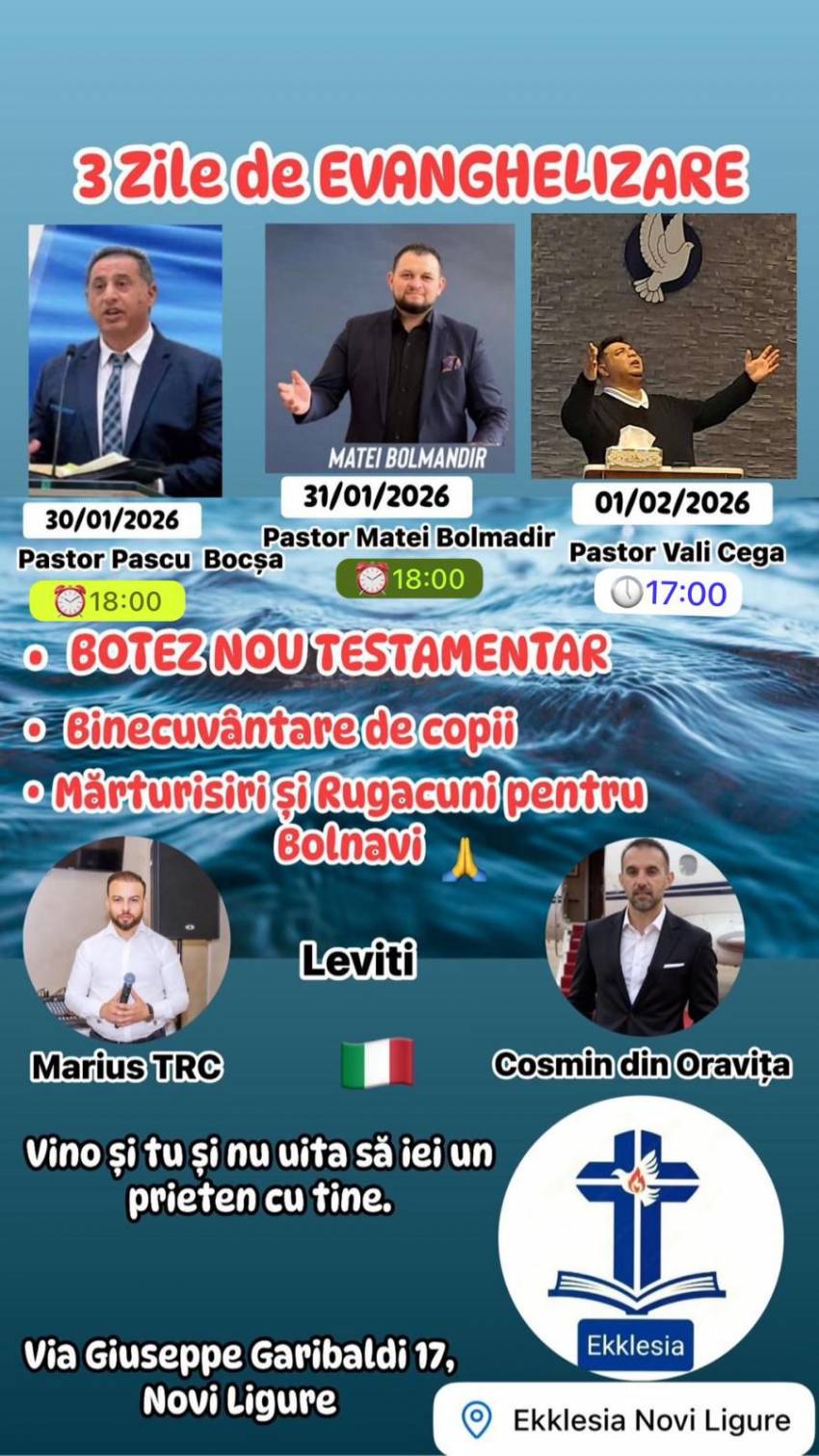 Seri de evanghelizare & Botez la Ekklesia Novi Ligure