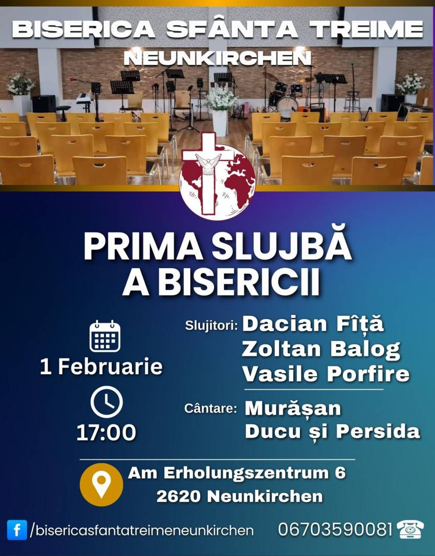 Prima slujbă a Bisericii Sfânta Treime Neunkirchen