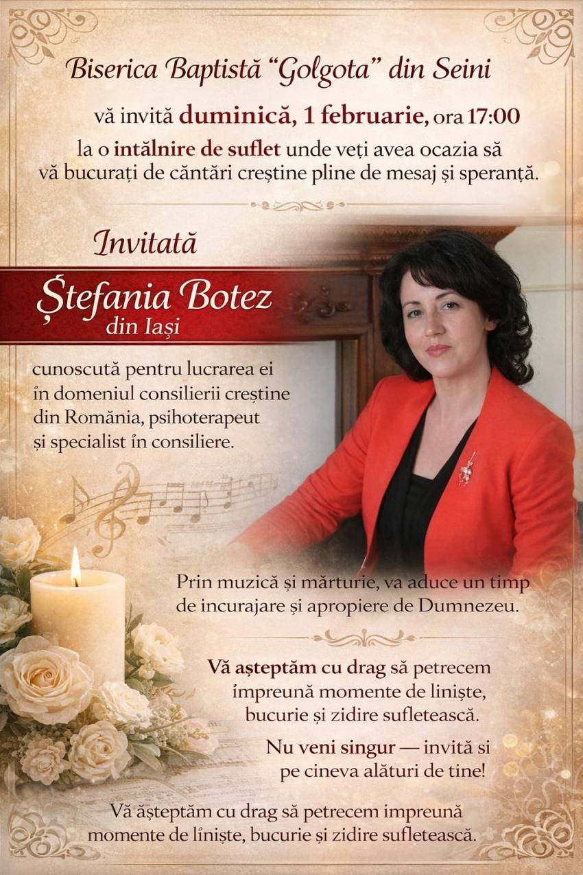 Ștefania Botez la Biserica Golgota Seini