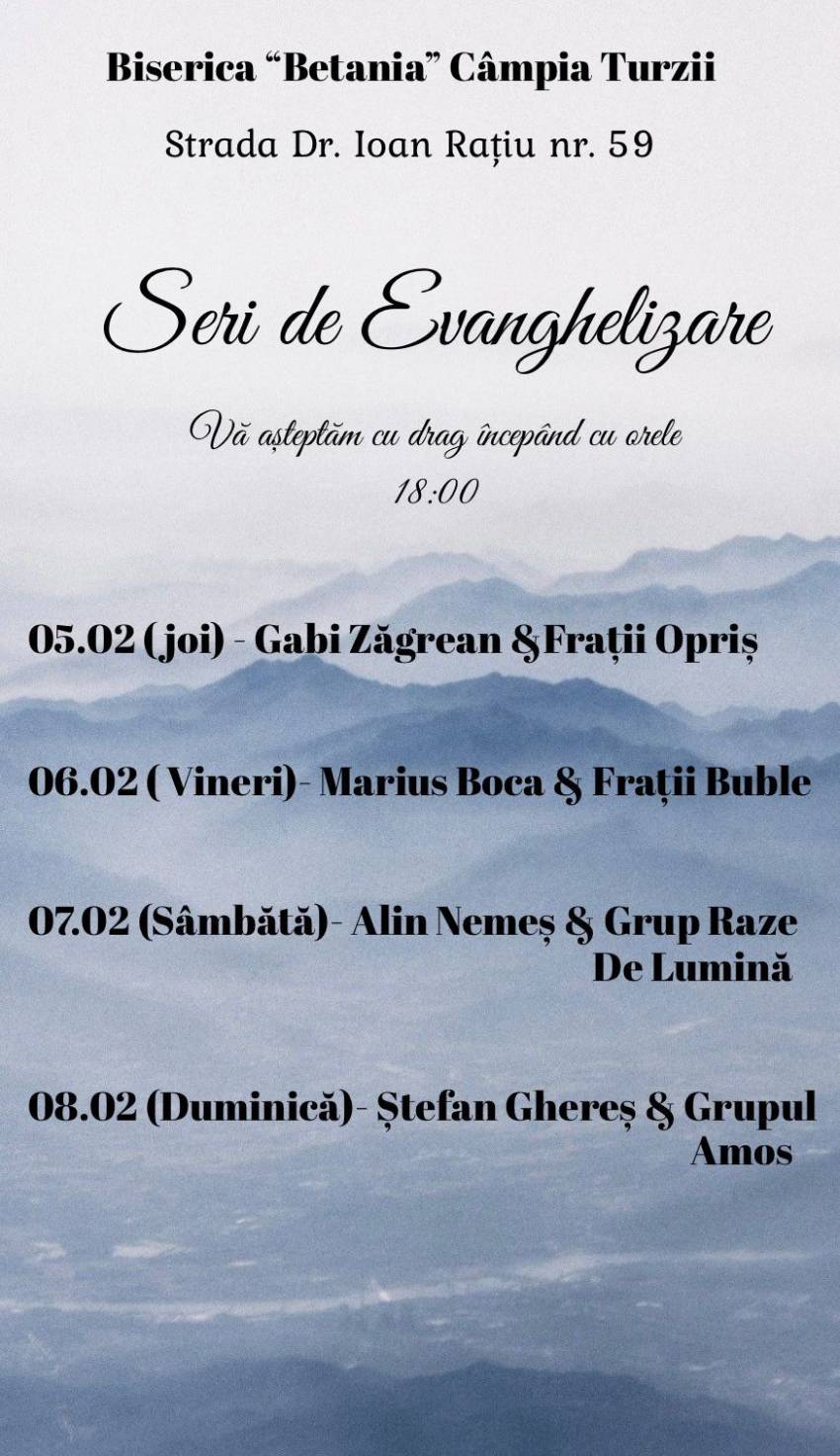 Seri de evanghelizare la Biserica Betania Câmpia-Turzii