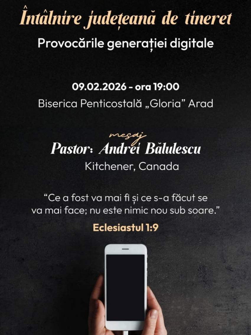 Întâlnire județeană de tineret la Biserica Gloria Arad