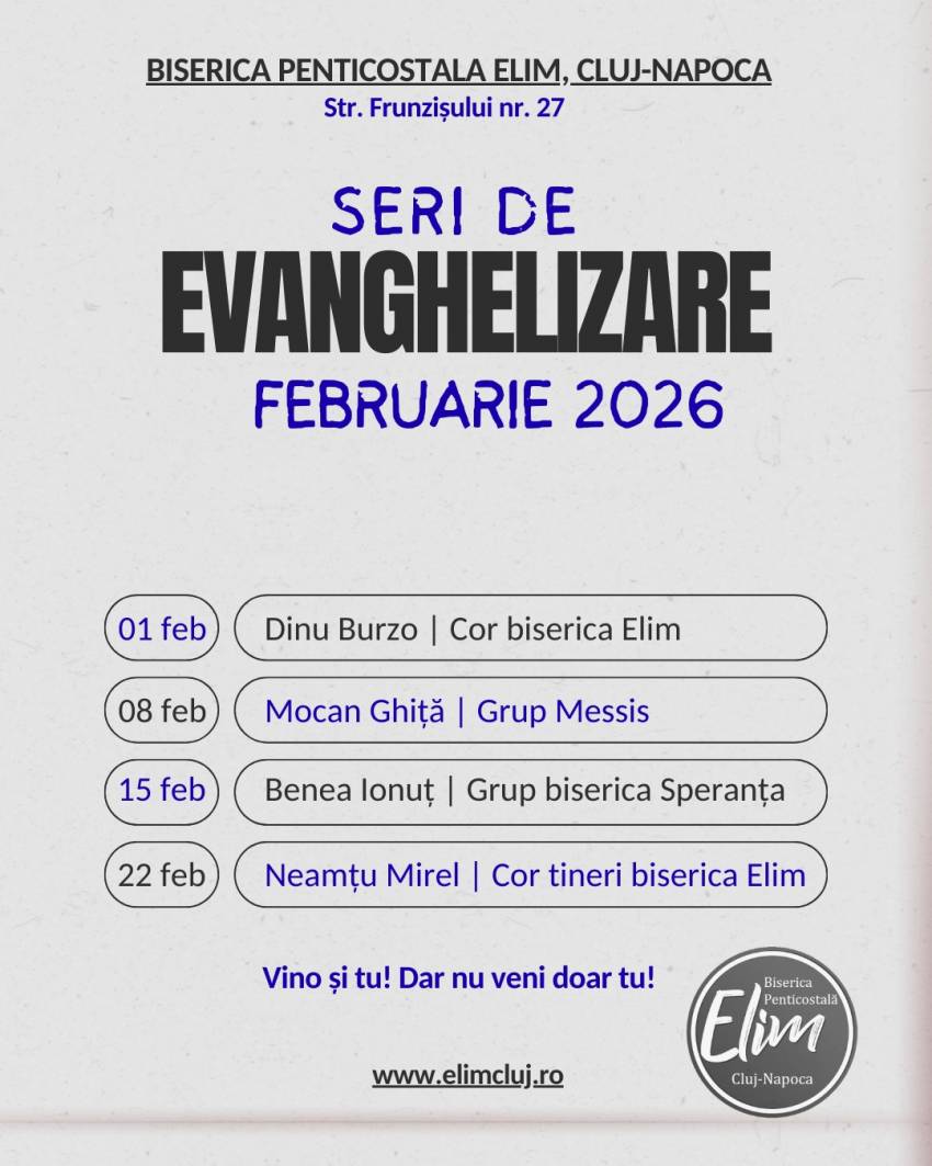 Seri de evanghelizare la Biserica Elim Cluj-Napoca
