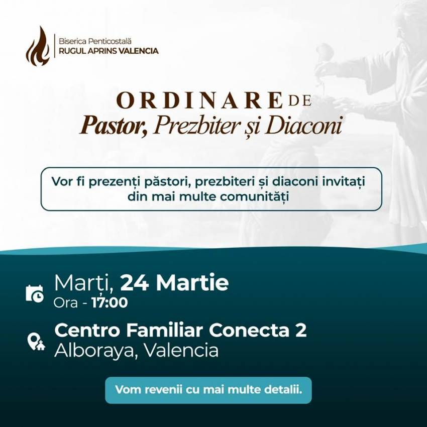 Ordinare la Biserica Rugul Aprins Valencia