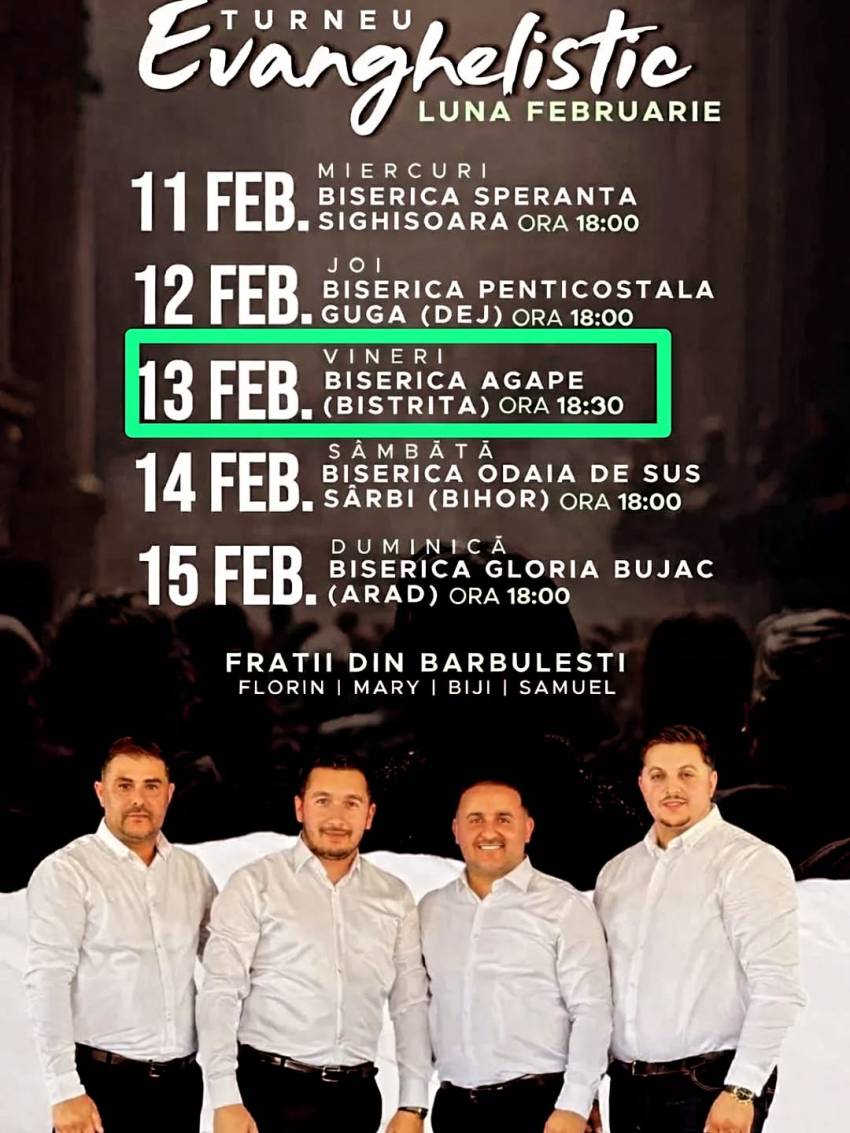 Seri de evanghelizare la Biserica Agape Bistrița