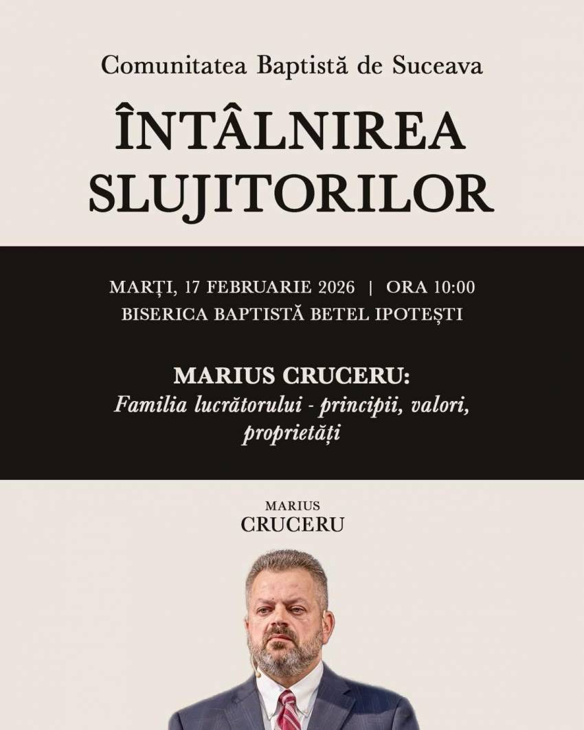 ÎNTÂLNIREA SLUJITORILOR cu Marius Cruceru la Biserica Betel Ipotești