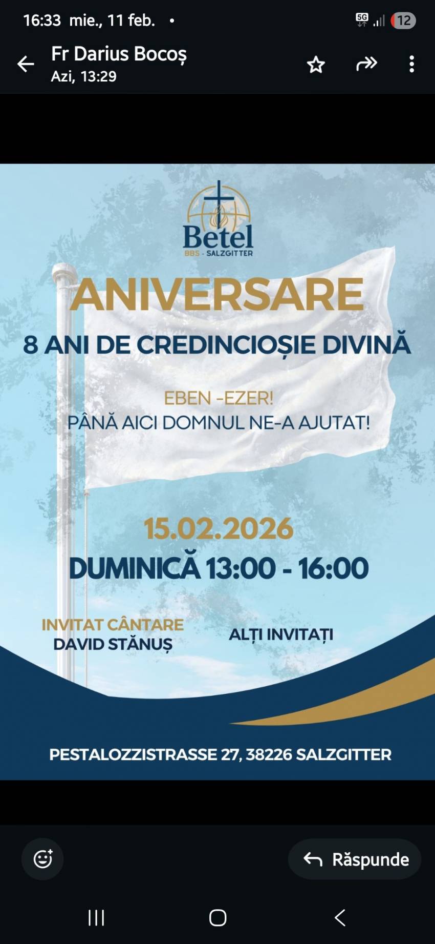 Aniversare 8 ani la Biserica Betel Salzgitter 