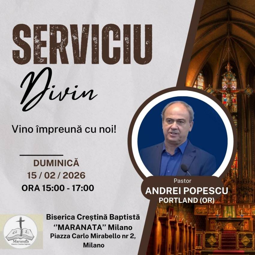 Andrei Popescu la Biserica Maranata Milano