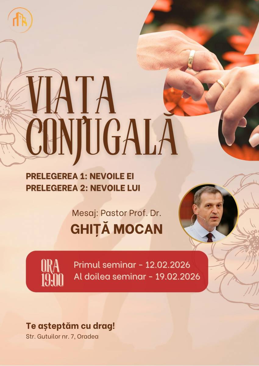 Conferință de familii cu Ghiță Mocan la Biserica Ierusalim Oradea