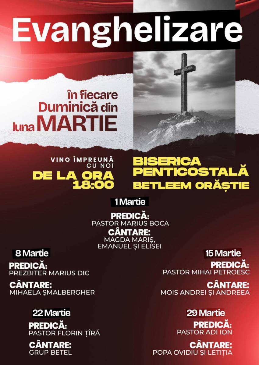 Seri de evanghelizare la Biserica Betleem Orăștie