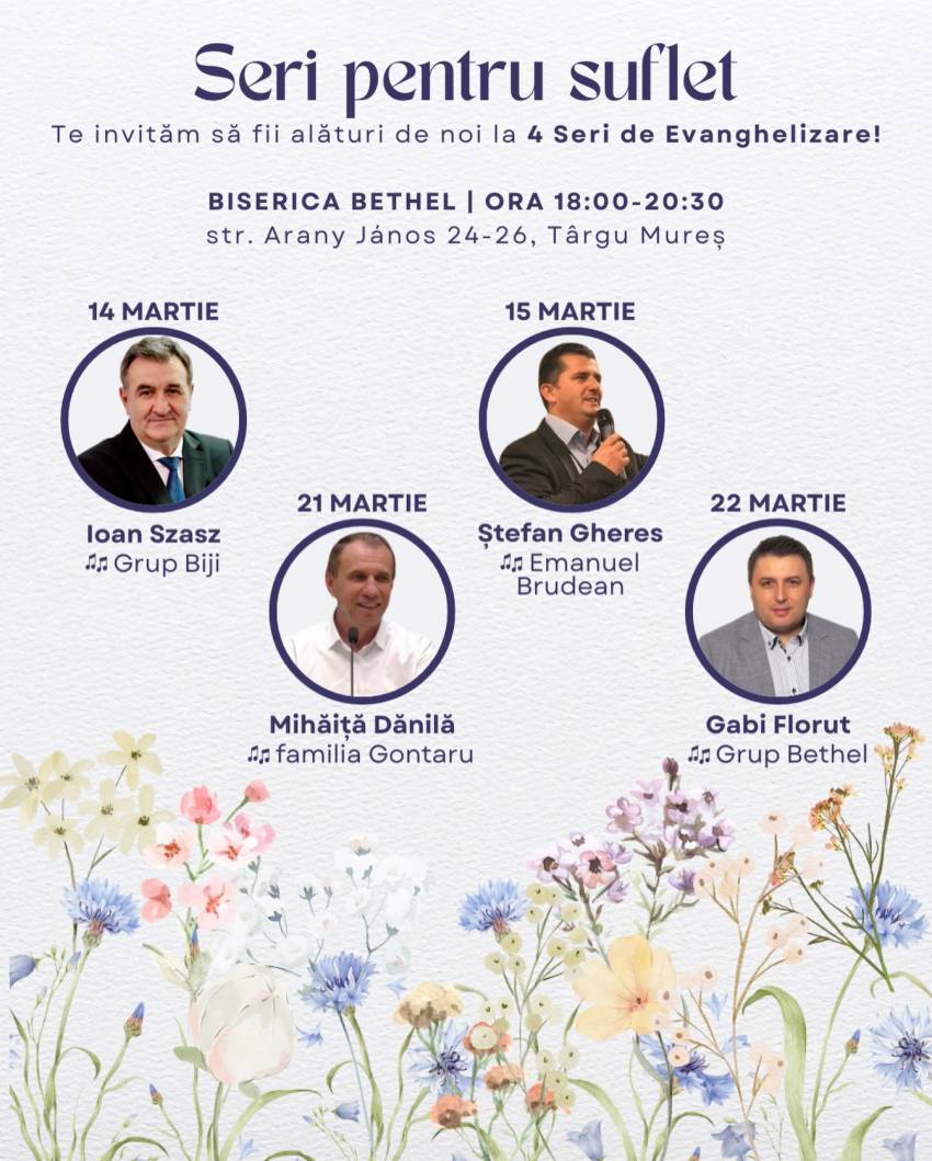 Seri de evanghelizare la Biserica Bethel Târgu Mureș