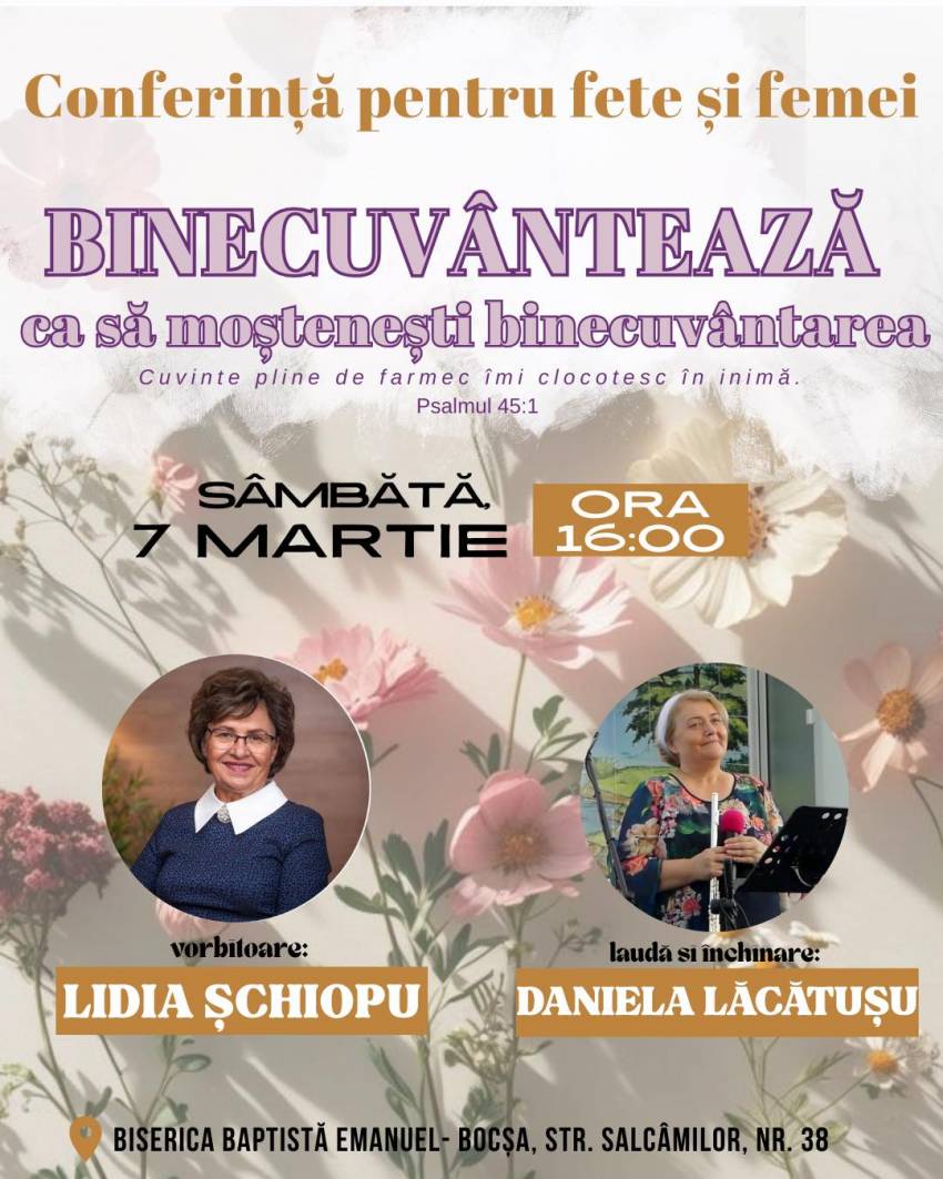 Conferință pentru femei la Biserica Emanuel Bocșa