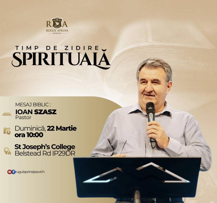 Ioan Szasz la Biserica Rugul Aprins Ipswich