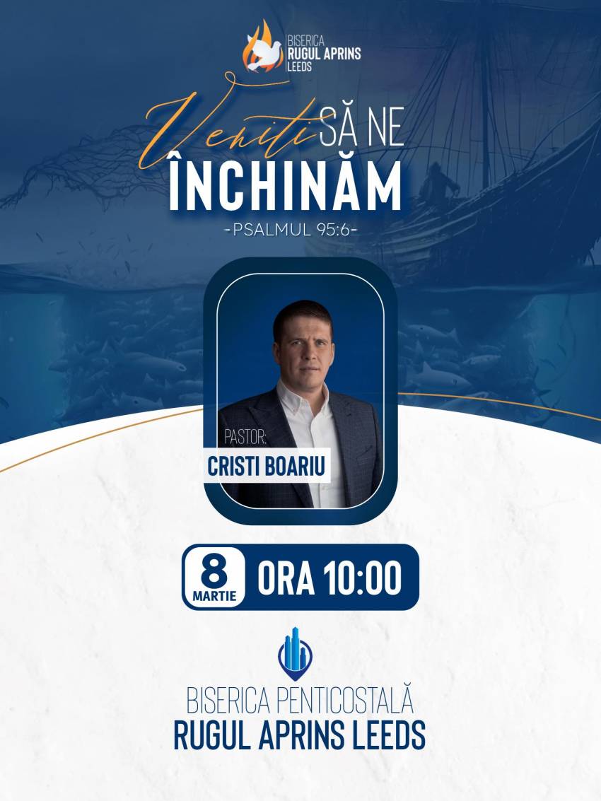 Cristi Boariu la Biserica Rugul Aprins Leeds