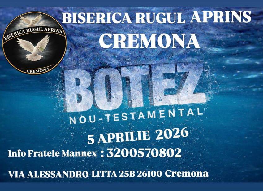 Botez la Biserica Rugul Aprins Cremona