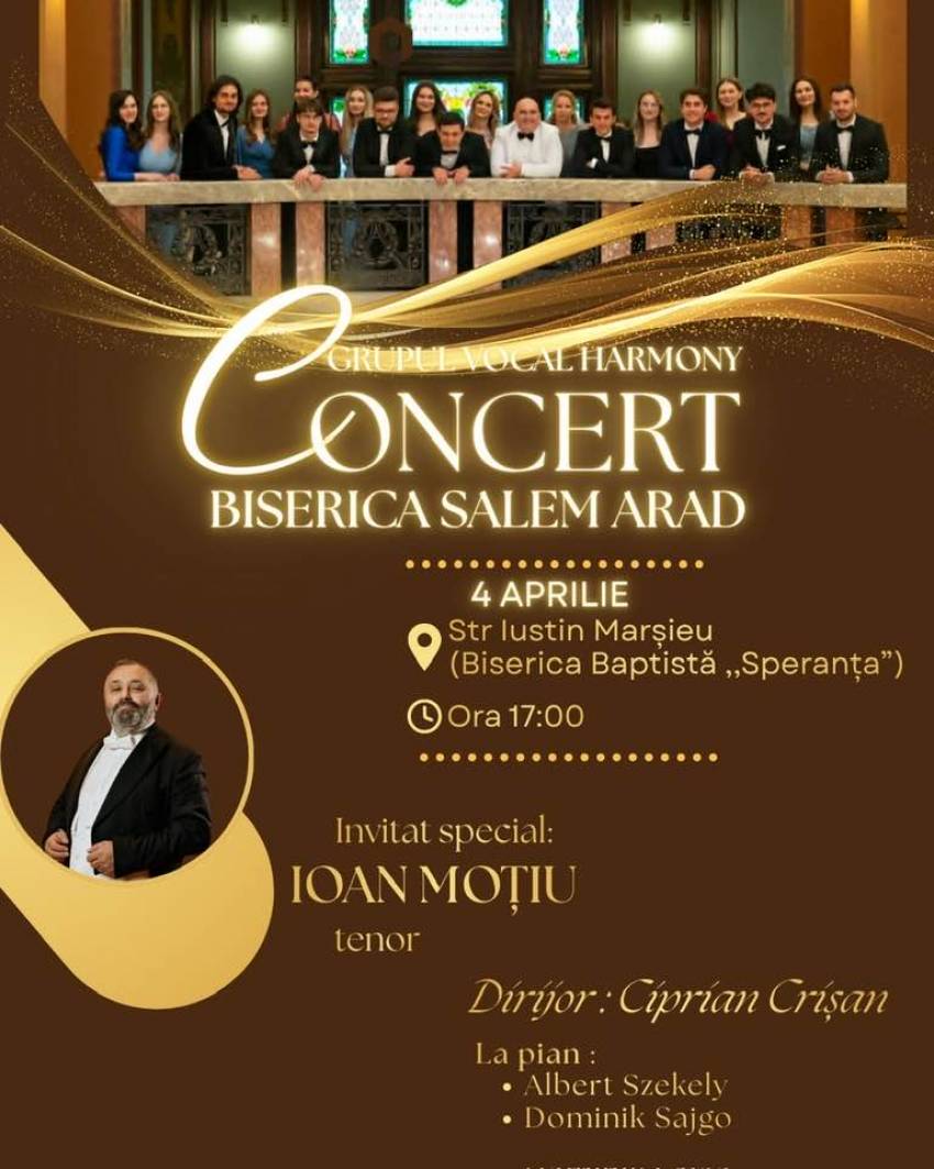 Concert Grupul vocal Harmony la Biserica Salem Arad