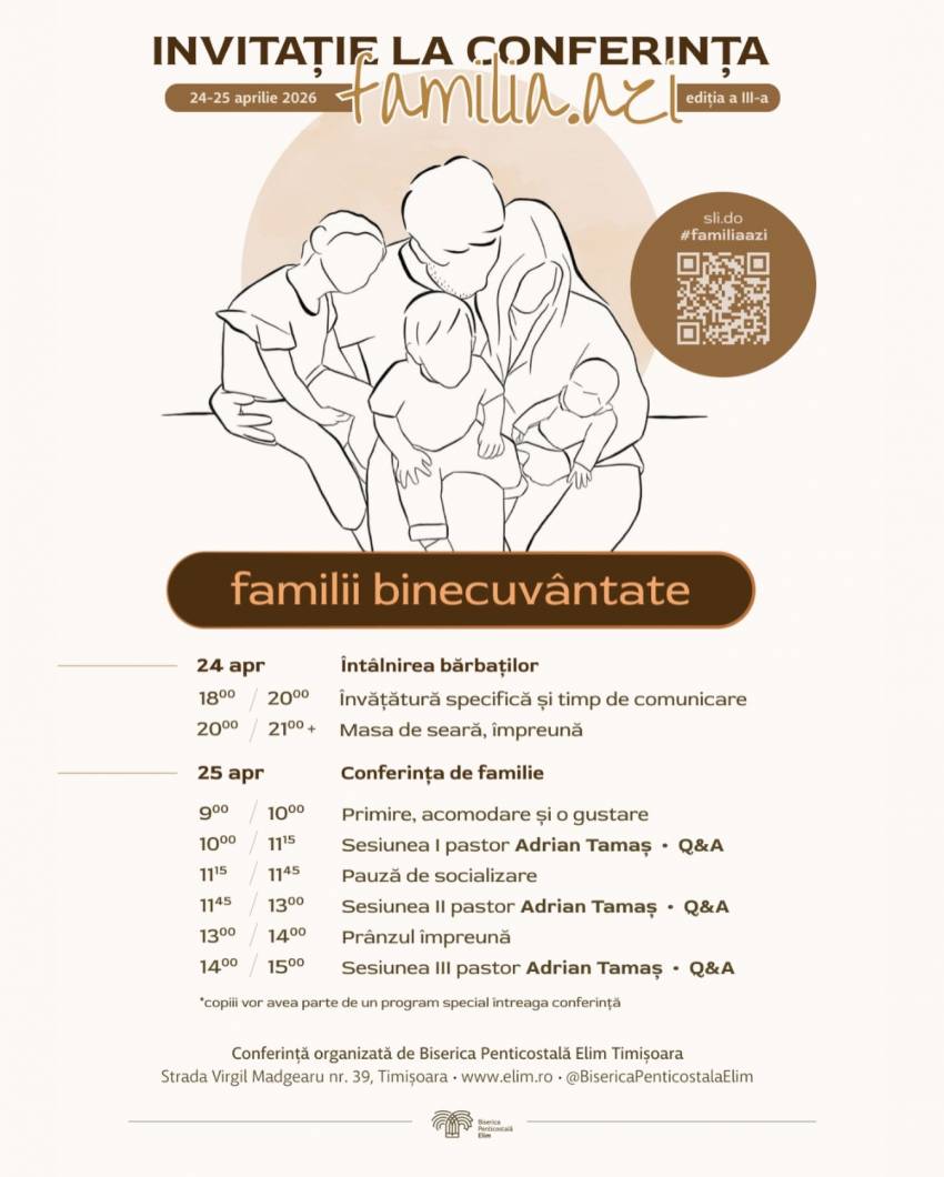 Conferință pentru familii la Biserica Elim Timișoara