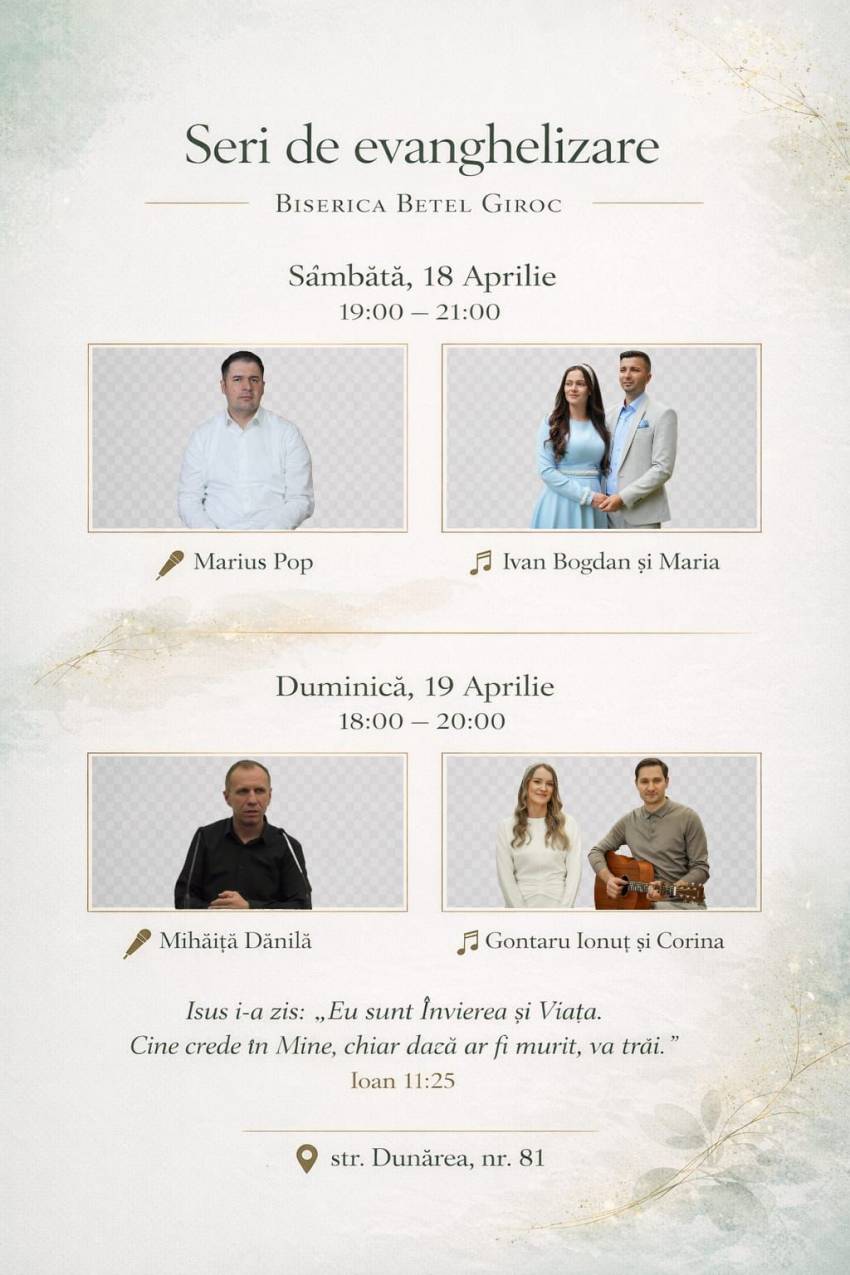 Seri de evanghelizare la Biserica Betel Giroc
