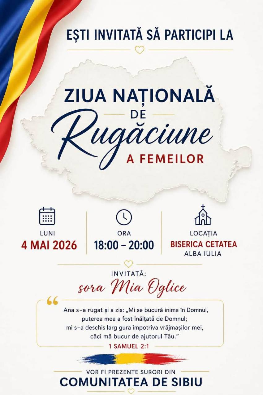 Ziua Națională de Rugăciune a femeilor la Biserica Cetatea Alba Iulia