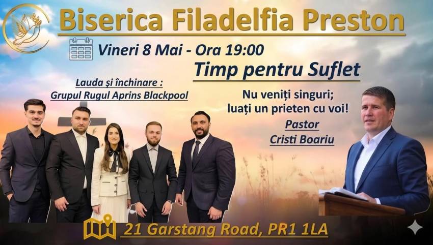 Cristi Boariu la Biserica Filadelfia Preston