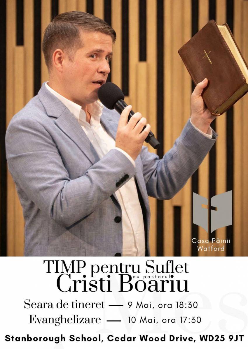 Cristi Boariu la Biserica Casa Pâinii Watford