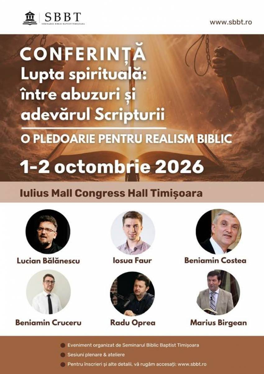 Conferința „Lupta spirituală: între abuzuri și adevărul Scripturii” la Iulius Congress Hall Timișoara