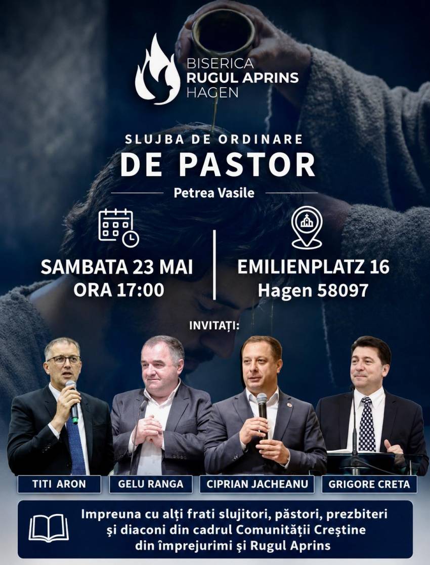 Slujbă de ordinare la Biserica Rugul Aprins Hagen  