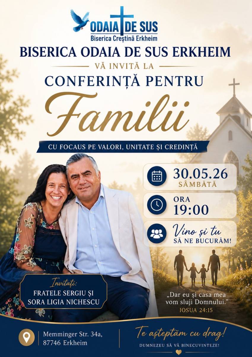Conferință pentru familii la Biserica Creștină Odaia de Sus Erkheim