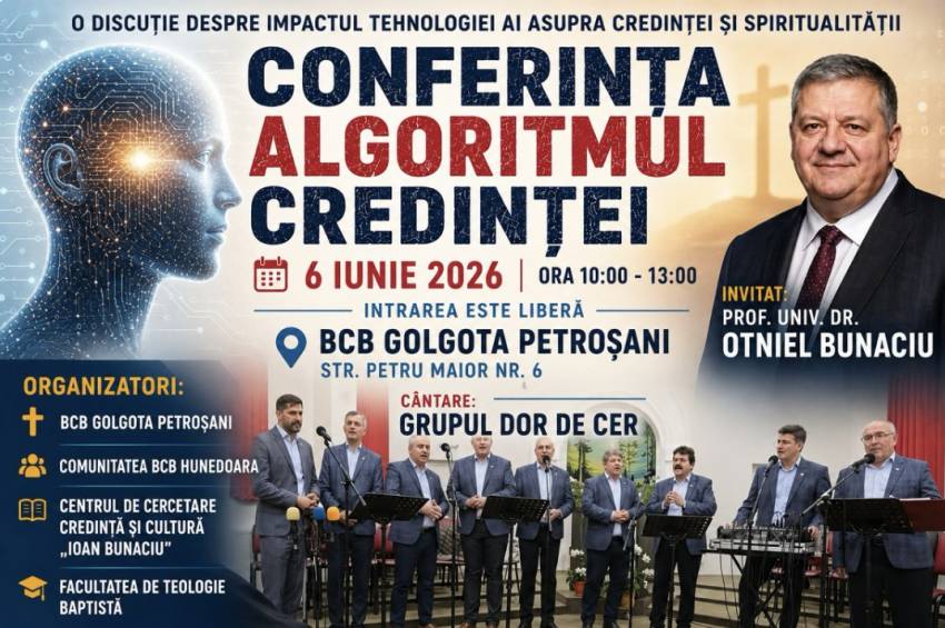 Conferință cu Otniel Bunaciu la Biserica Golgota Petroșani 