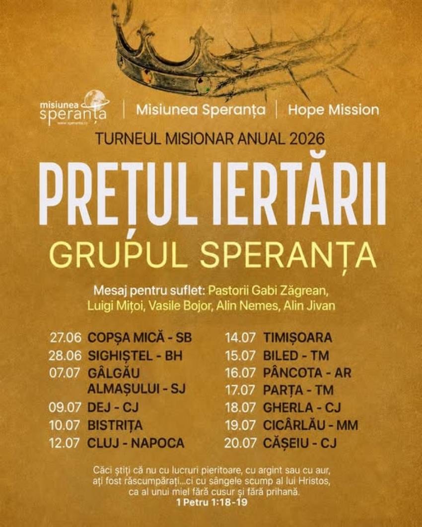 Grupul Speranţa - Turneu misionar 2026