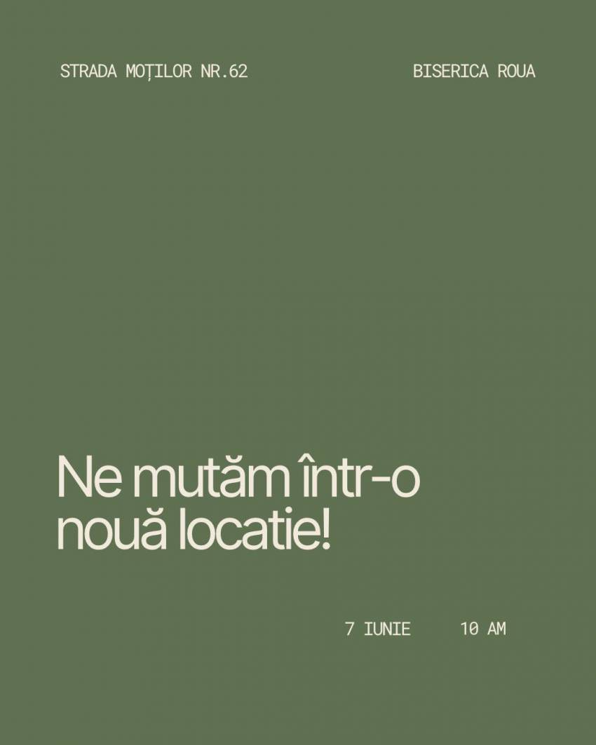 Biserica Roua Cluj-Napoca se mută într-o nouă locație!