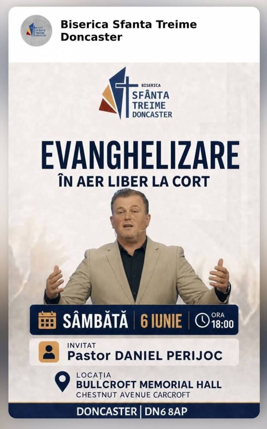 Daniel Perijoc la Biserica Sfânta Treime Doncaster