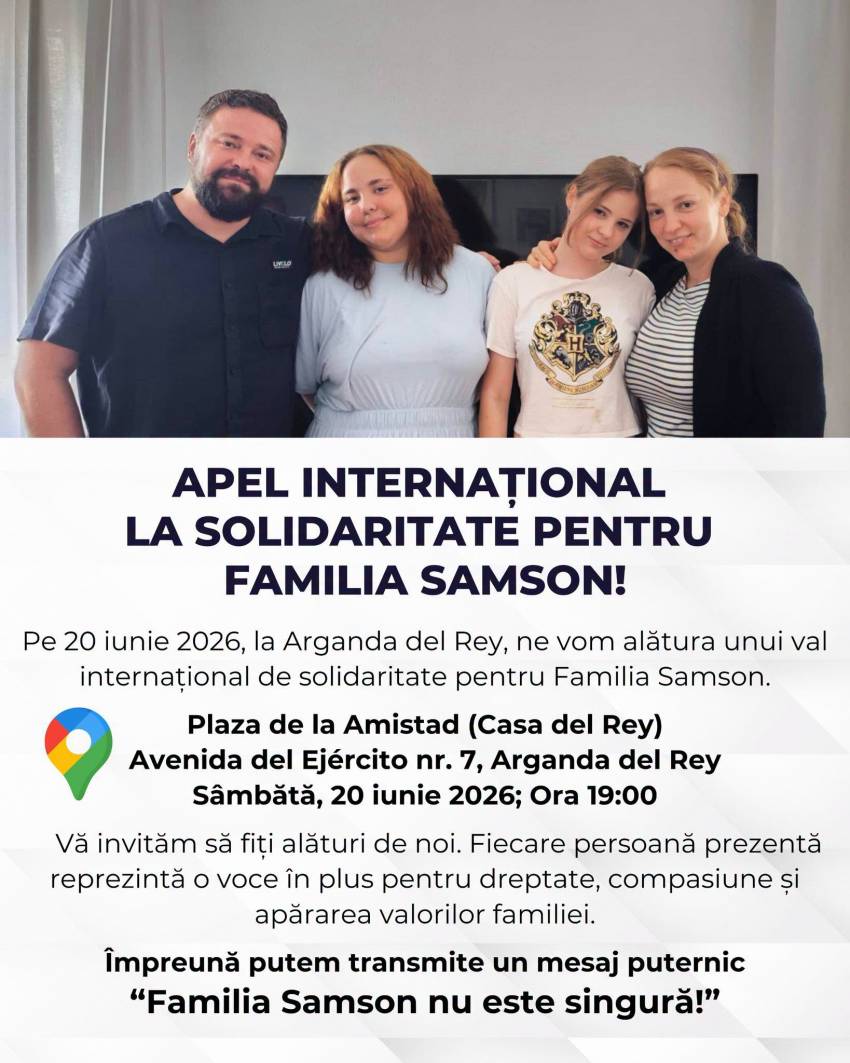 APEL INTERNAȚIONAL LA SOLIDARITATE PENTRU FAMILIA SAMSON!