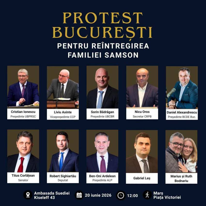 Invitație la Protest pentru Familia Samson
