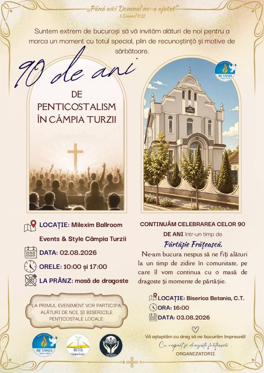 90 de ani de penticostalism în Câmpia Turzii