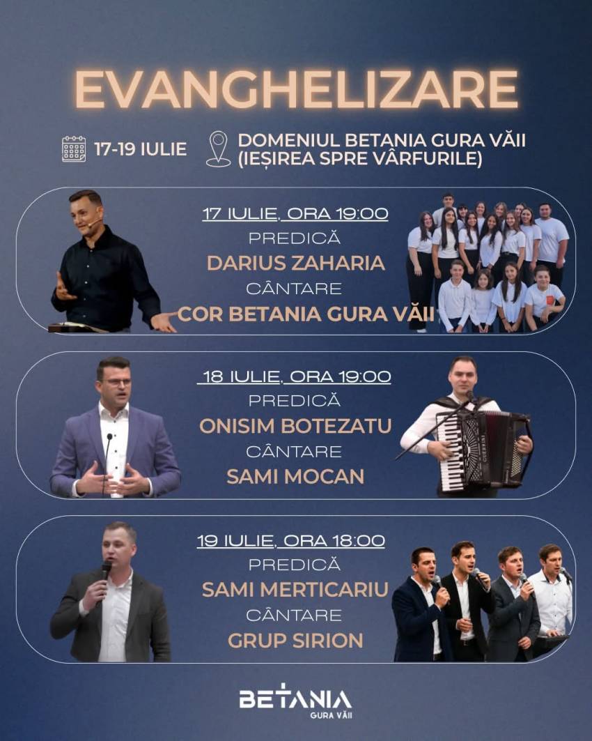 Seri de evanghelizare la Domeniul Betania Gura Văii