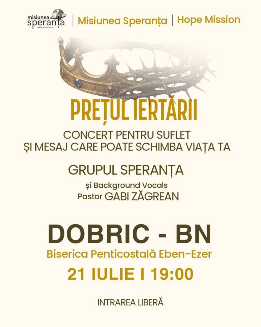 Misiunea Speranța la Biserica Eben-Ezer Dobric