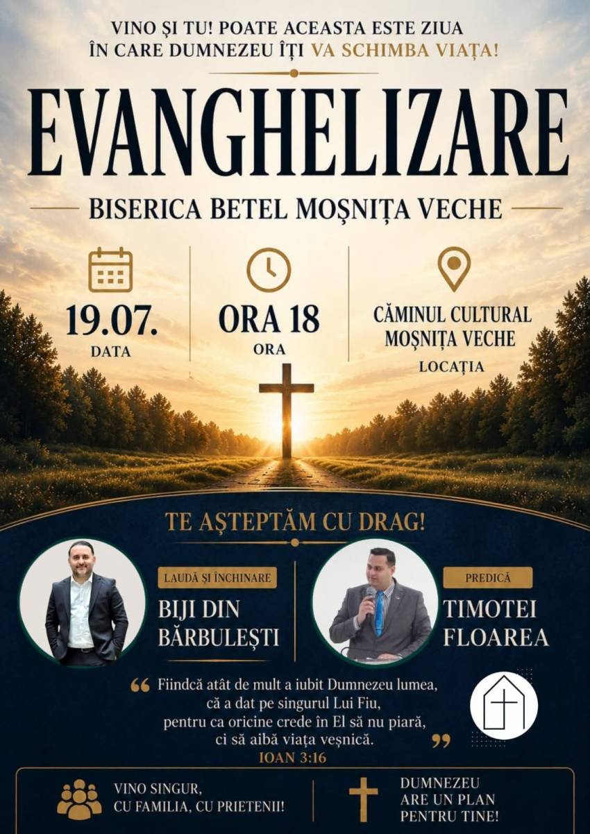 Evanghelizare cu Timotei Floarea la Căminul Cultural Moșnița Nouă