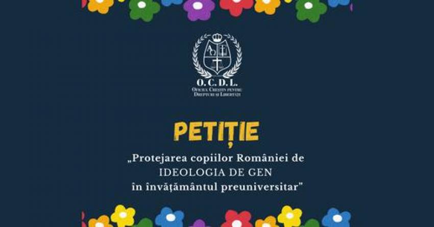 PETIȚIE: Protejarea elevilor României de ideologia de gen în învățământul preuniversitar