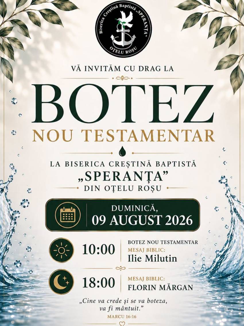 Botez la Biserica Speranța Oțelu Roșu