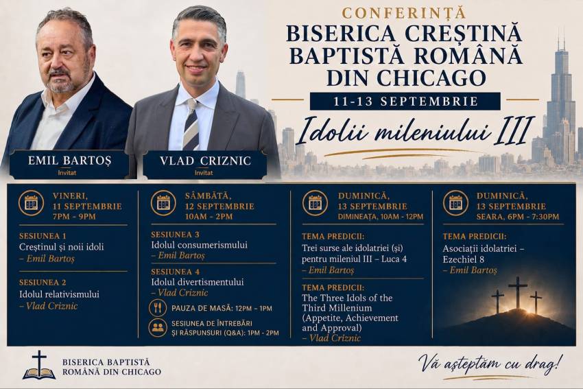 Conferința: DEOSEBIREA VREMURILOR – IDOLII MILENIULUI III: RELATIVISMUL, DIVERTISMENTUL, CONSUMERISMUL