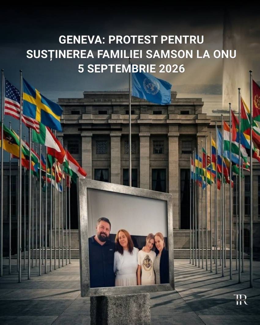 Protest pentru susținerea familiei Samson la ONU, Geneva