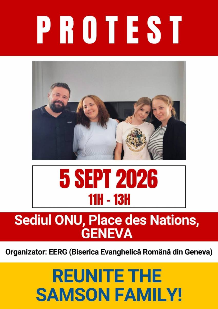 Protest pentru susținerea familiei Samson la Geneva