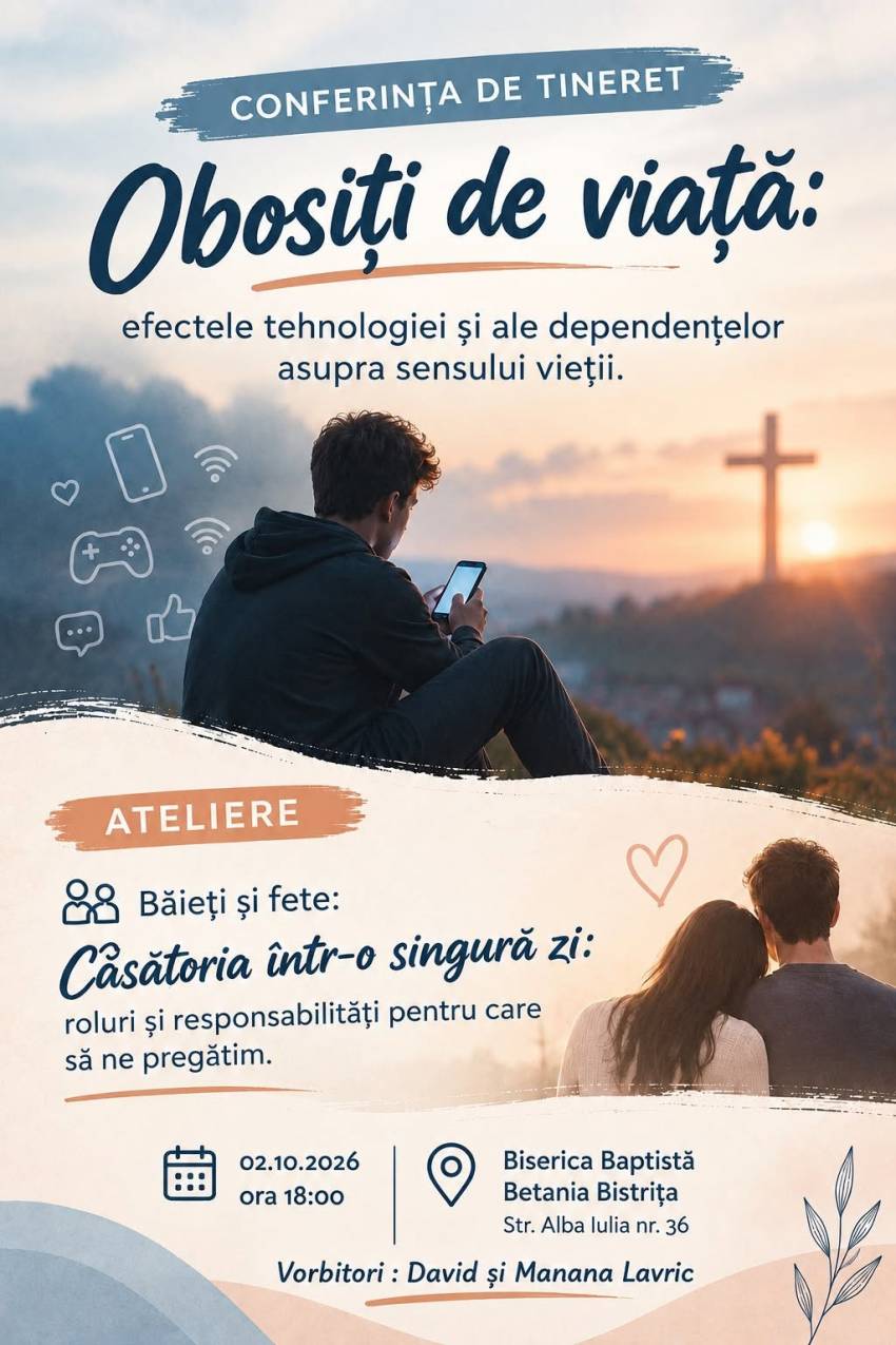 Conferință pentru tineri la Biserica Betania Bistrița