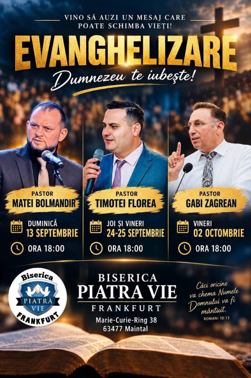 Seri de evanghelizare la Biserica Piatra Vie Frankfurt