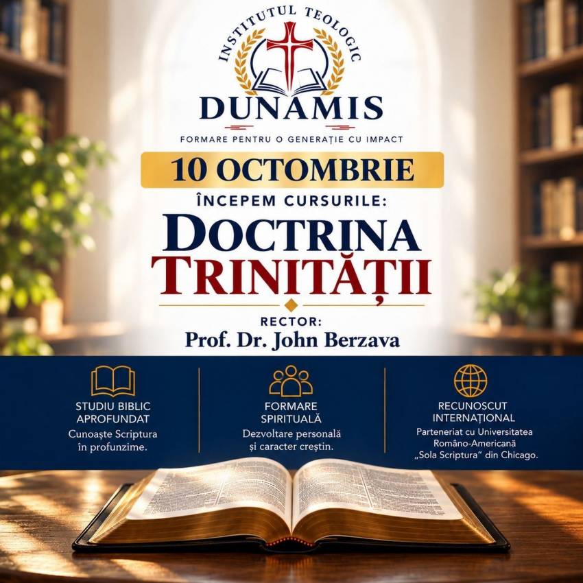 Înscriere la cursurile Institutului Teologic Dunamis