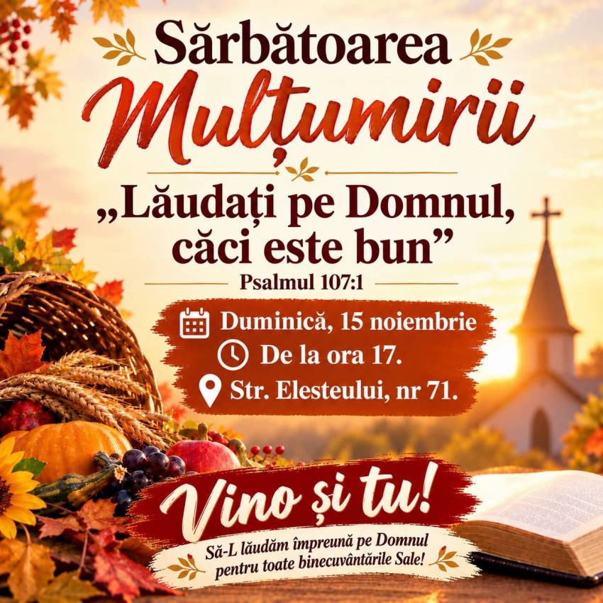 Sărbătoarea Mulțumirii la Biserica Golgota Filipeștii de Pădure