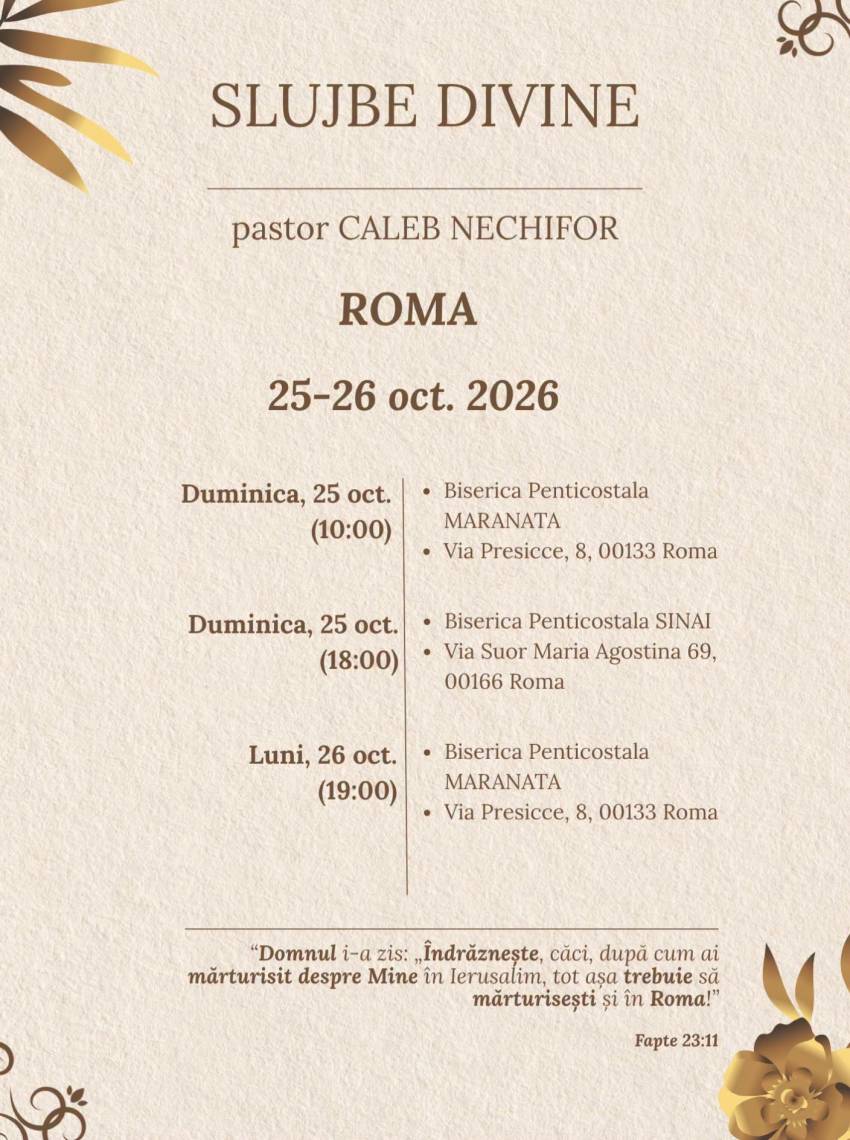 Caleb Nechifor la Roma
