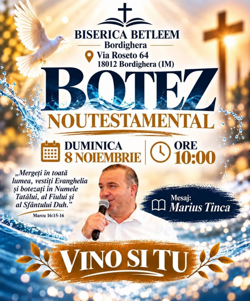 Botez la Biserica Betleem Bordighera