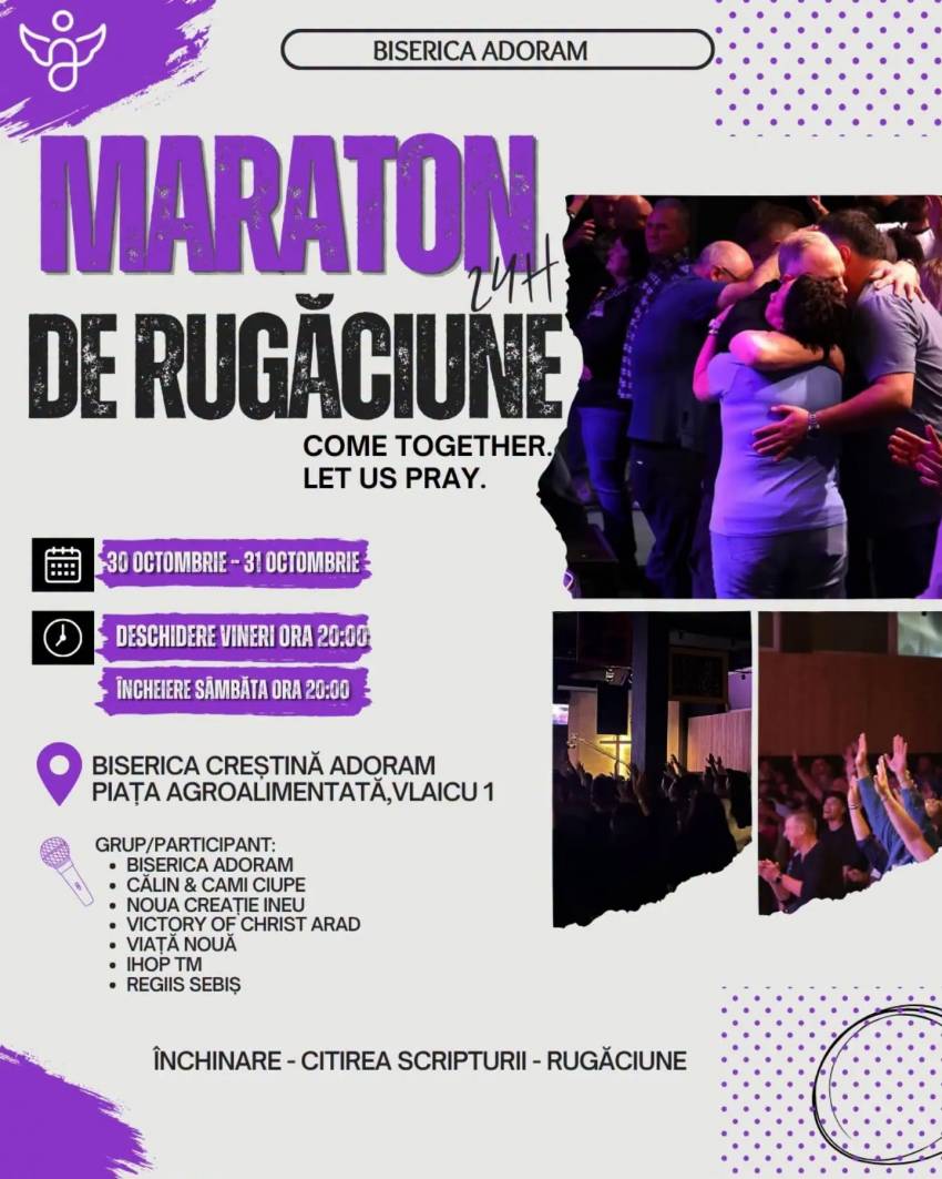Maraton de rugăciune la Biserica Adoram Arad